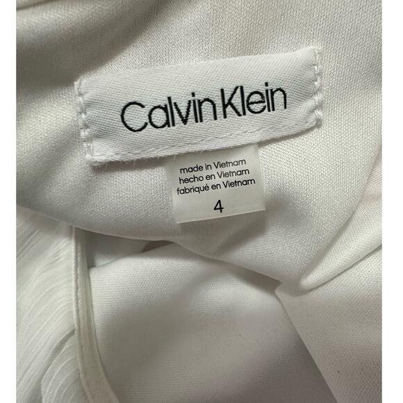 Calvin Klein white red floral print cold shoulder maxi dress size 4 - Picture 3 of 16